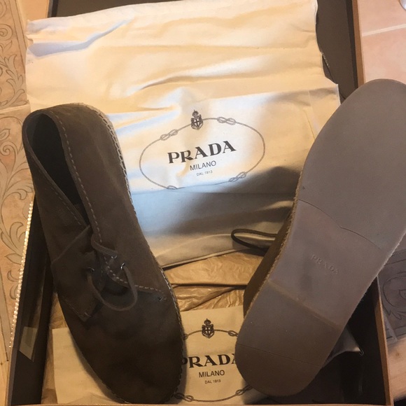 Prada laceup espadrille boot. Size 12 brown - Picture 2 of 2